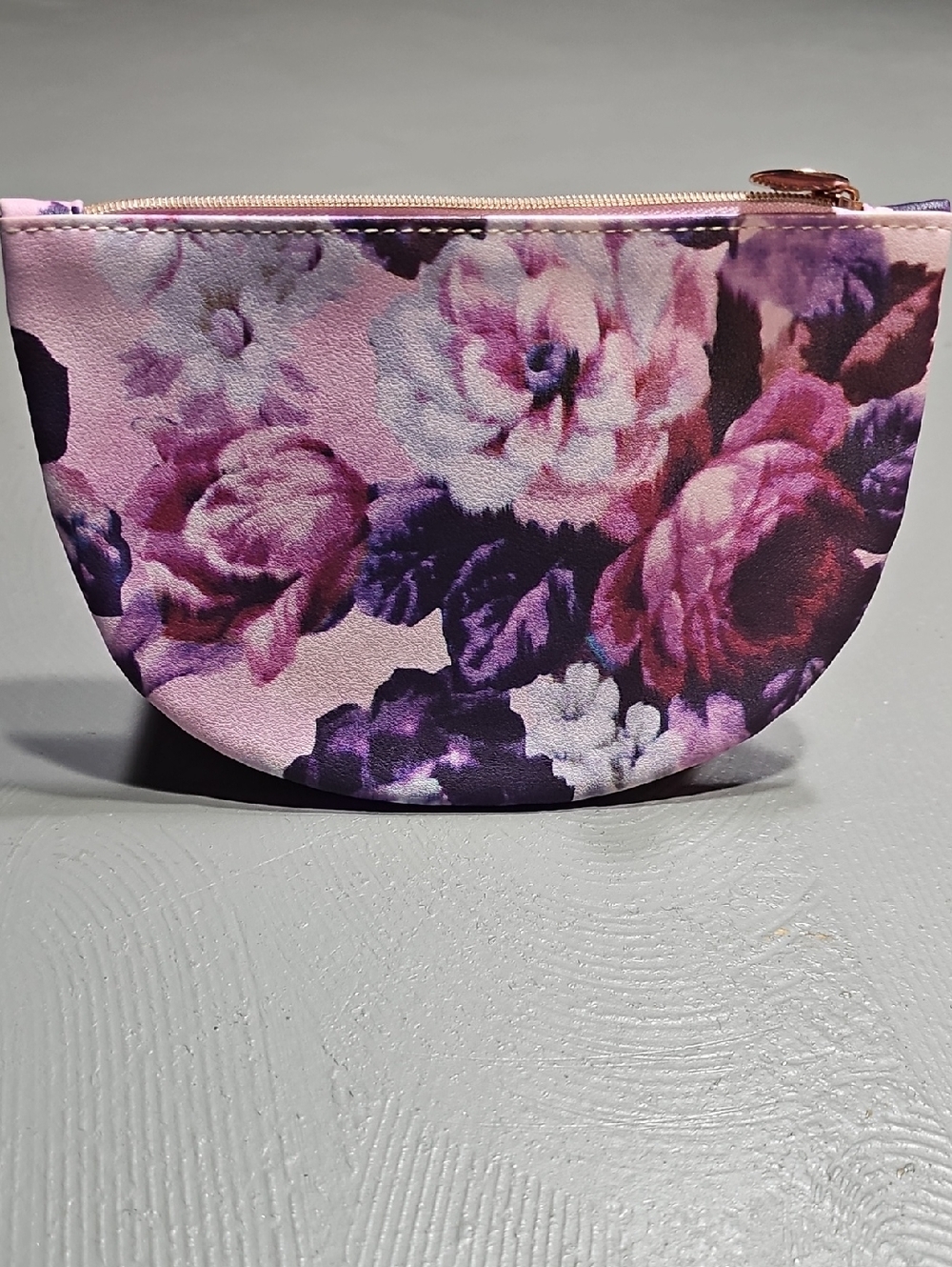 Ipsy Glam Bag May 2022 Floral Pink and Purple Women's Clutch Cosmetics Bag